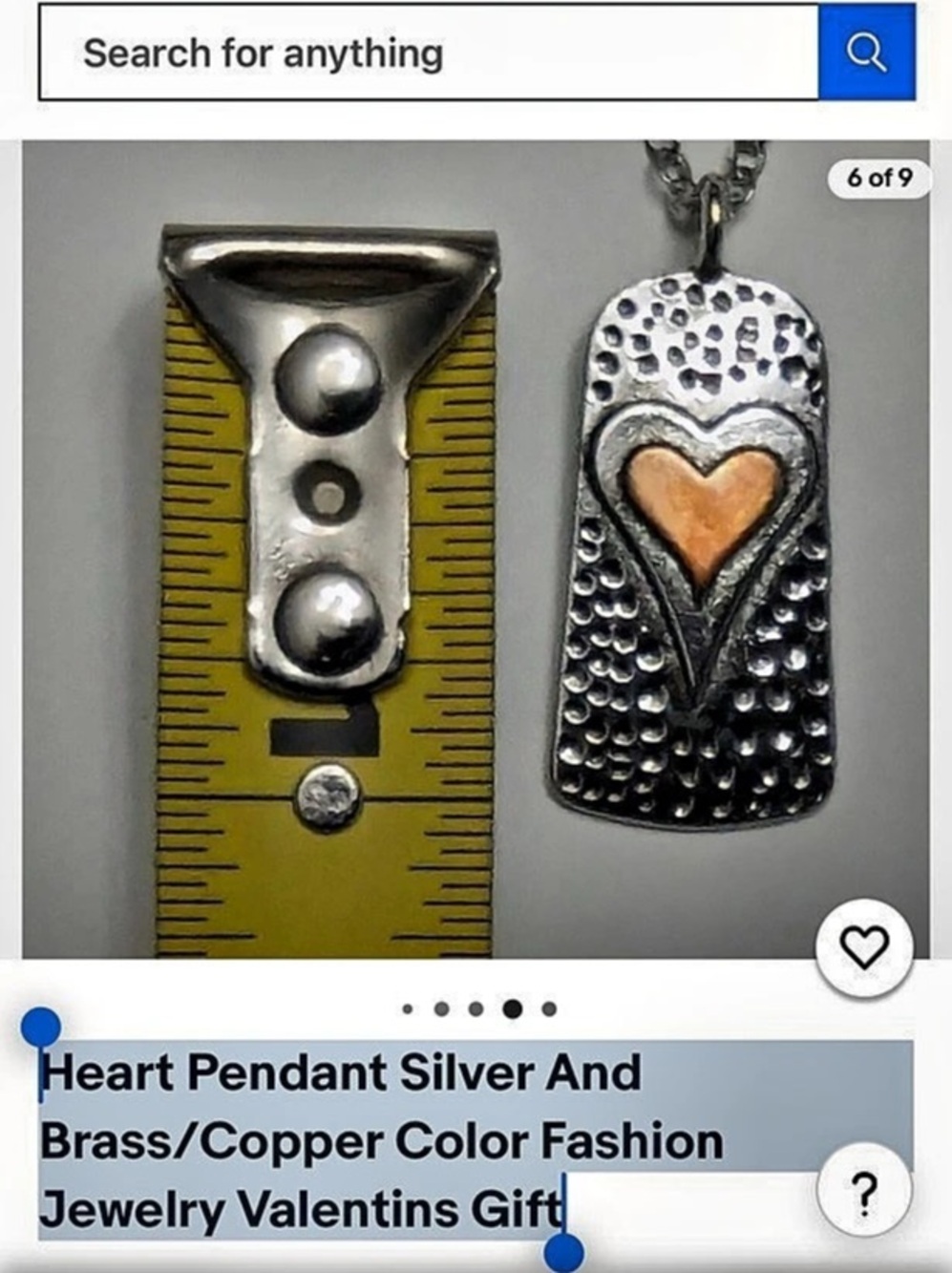 Silver Heart Pendant Necklace - Picture 5 of 6